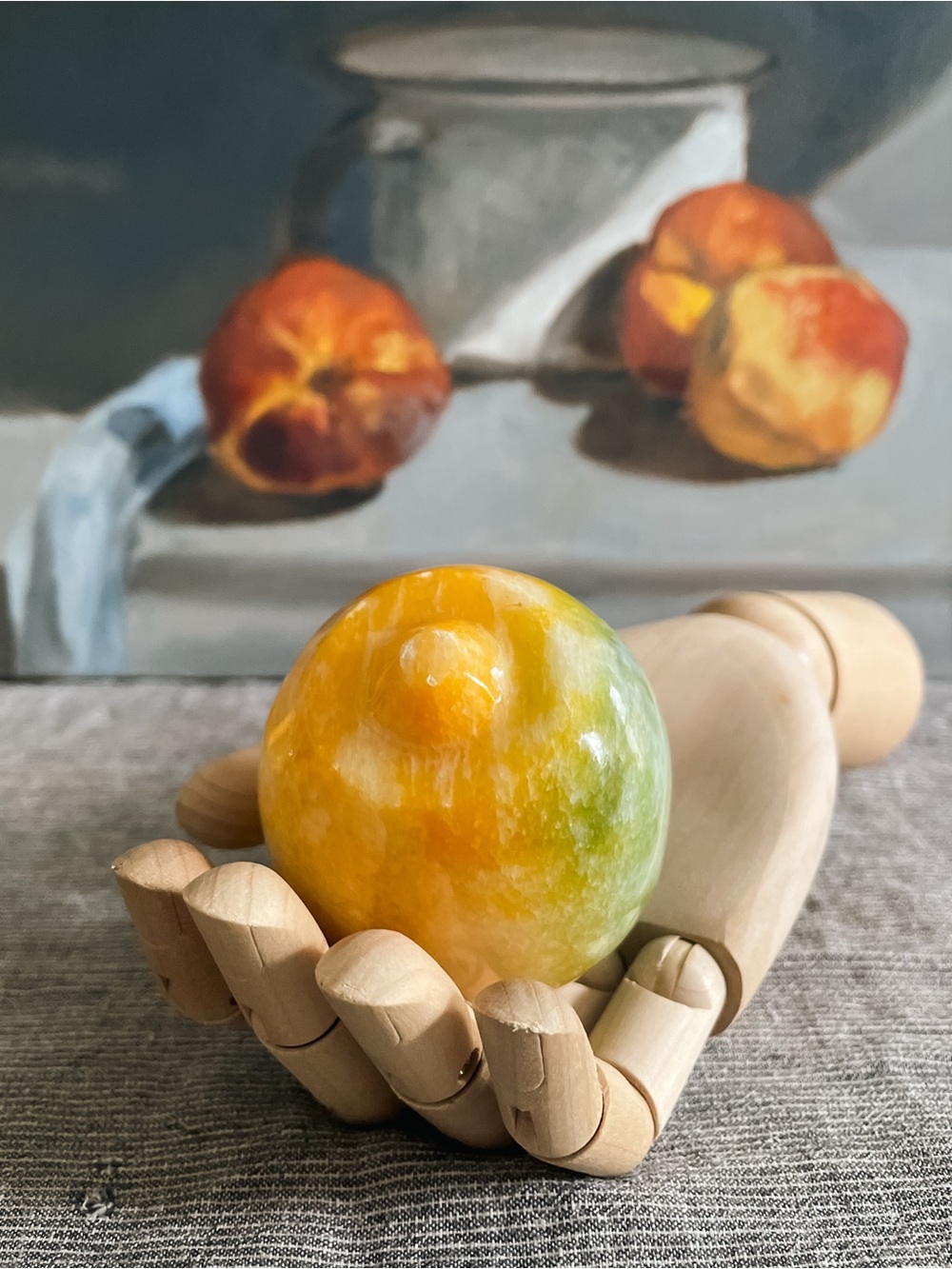 Stunning Carved Onyx Stone Fruit Decor Set - 4 Pieces - Picture 6 of 14